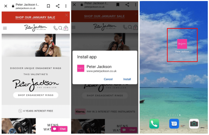 Peter Jackson Progressive Web App