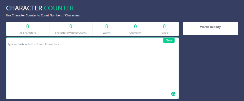 Use Character Counter to count number of characters