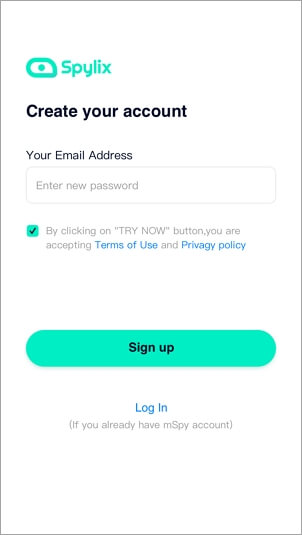 Spylix - Create your account