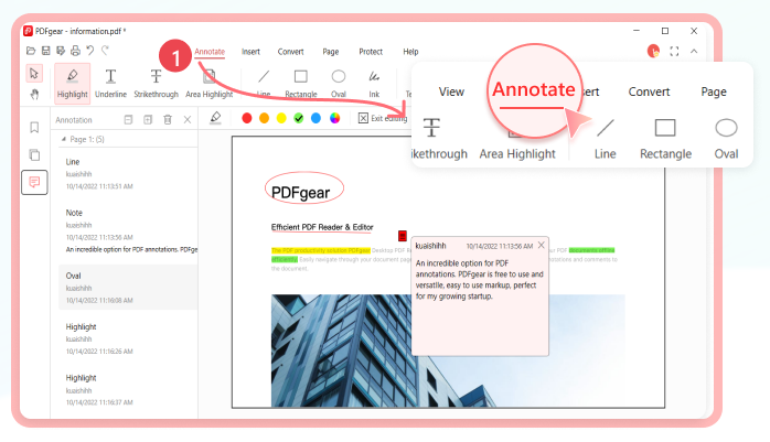 PDF annotations