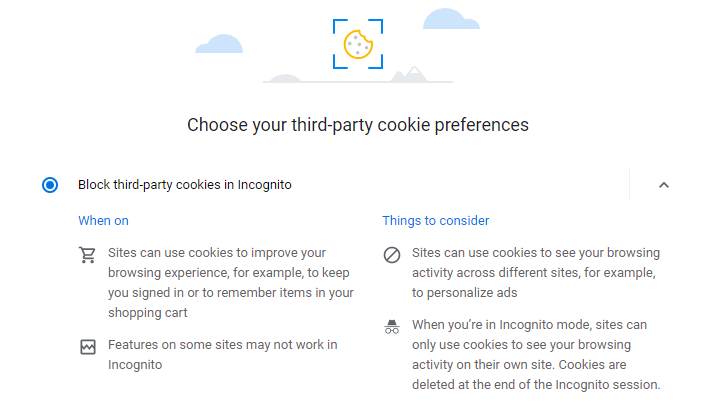 Block third-party cookies