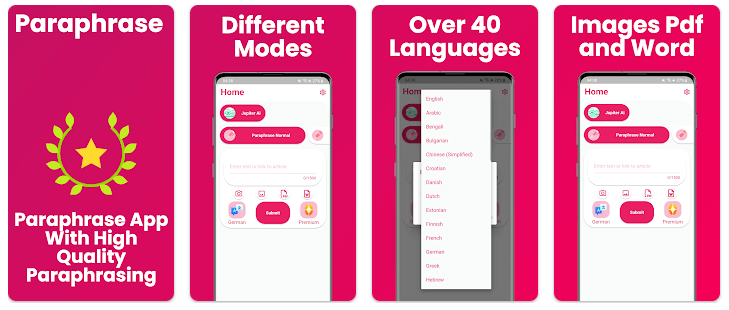 Paraphrase App with High Quality Paraphrasing