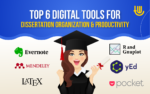 Digital Tools for Dissertation Organization and Productivity: Evernote, Mendeley, Latex, R and Gnuplot, yEd, Pocket.