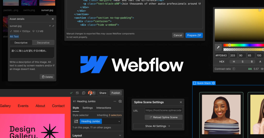 Webflow - Visual website builder, Responsive website builder, Responsive design websites.