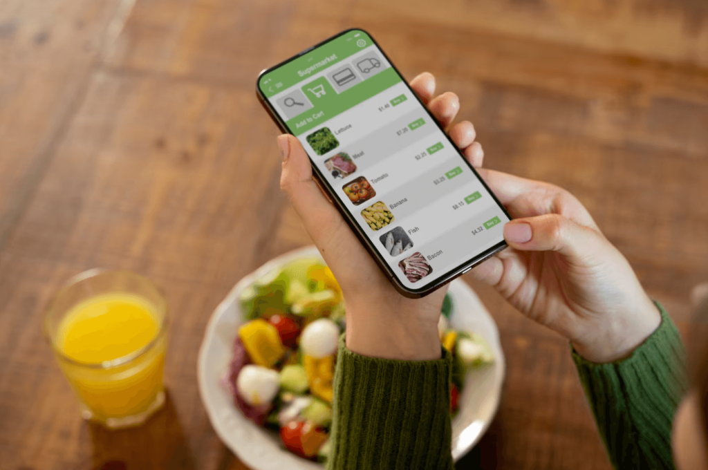 Supermarket grocery ordering app