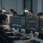 Big data professionals working together to extract valuable insights from complex data.