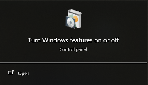 Turn Windows feature on or off