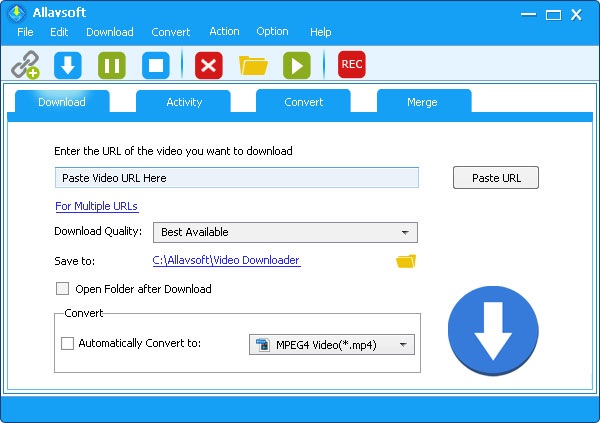 Allavsoft YouTube TV Downloader to MP4.