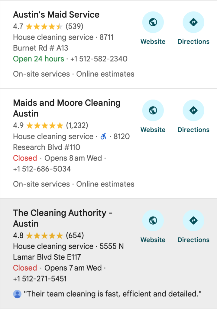 positive customer reviews of your business