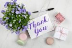 Purple Petaled Flower and Thank You Card Virtual Gift