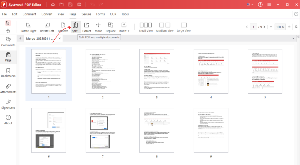 Split PDF into multiple documents