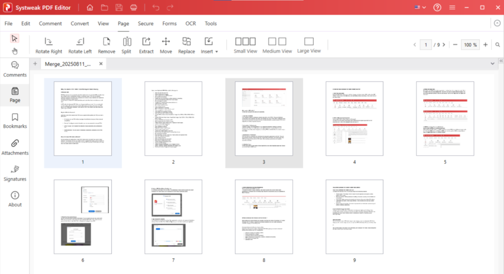 Systweak PDF Editor uploaded PDF files