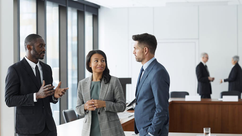 Business Interaction, Business Meeting, Colleagues, Communication, Soft Skills, Leadership, Meeting, Modern Office, Workplace.