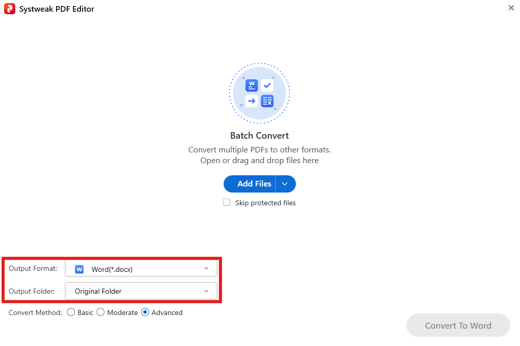 Output Format Word DOCX