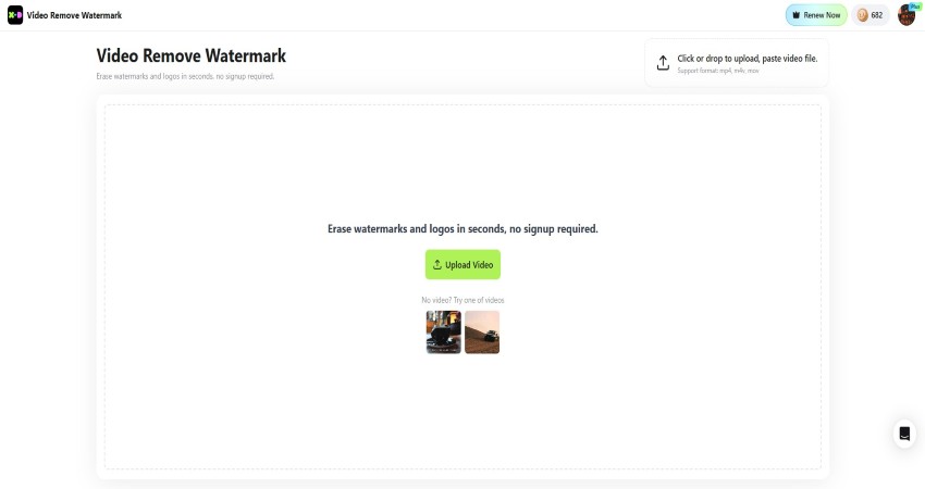X-Design Video Remove Watermark - Upload Video - Erase watermarks and logos in seconds, no signup required.