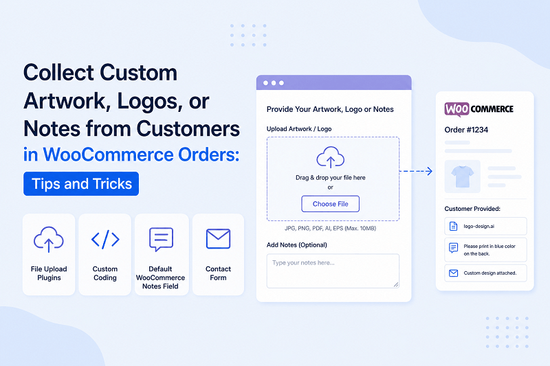 Collect Custom Artwork, Logos, or Notes From Customers in WooCommerce Orders.