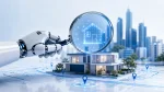 Artificial intelligence analyzing a modern residential property using predictive data and market intelligence to help investors identify profitable real estate opportunities.