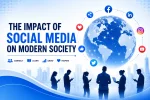 Featured image showing the impact of social media on modern society with a connected digital globe, people using smartphones and laptops, global communication networks, social media icons, and online collaboration, representing digital communication, education, business marketing, news sharing, networking, privacy, and the influence of social media on everyday life.